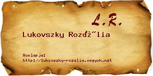 Lukovszky Rozália névjegykártya